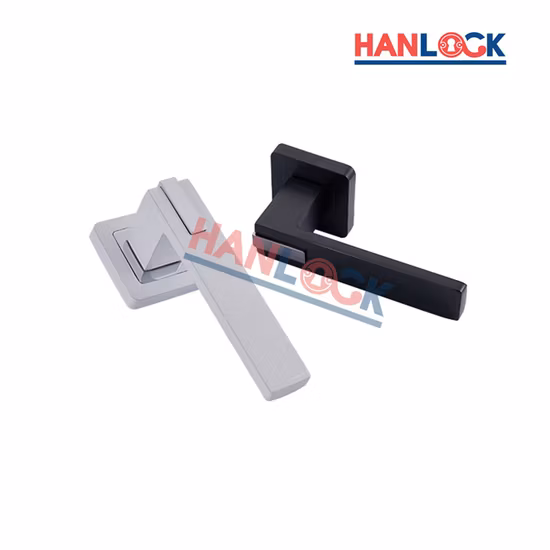 2022 Manijas de puerta de aluminio de la decoración moderna de la casa con el negro/la galjanoplastia de plata